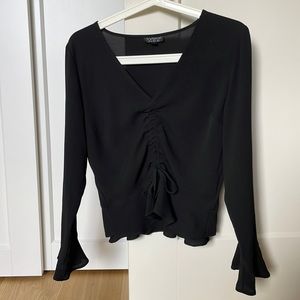Topshop Ruched tie front top
